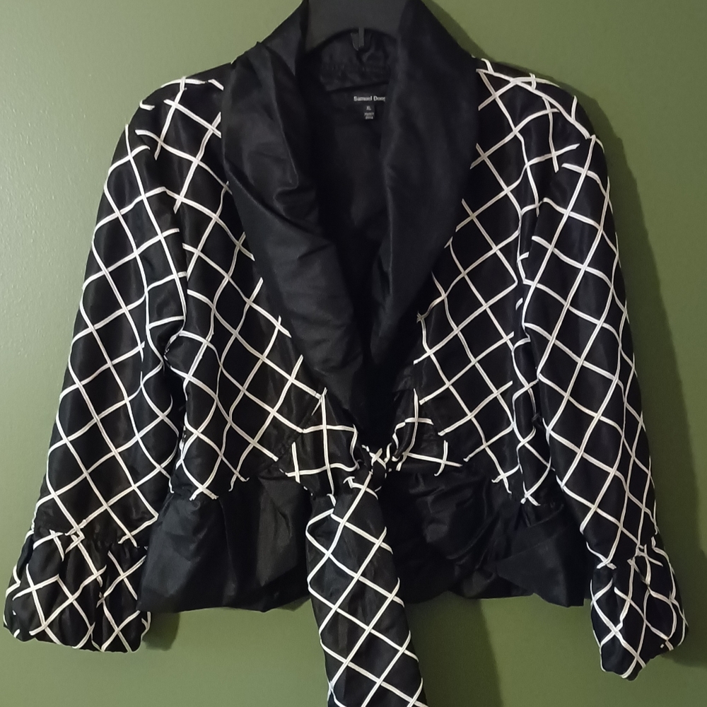 Samuel Dong cropped tie jacket, Size XL